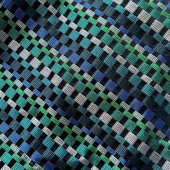 Shoshanna Take Notes Shift Dress Blue Green Patterned 
Short Sleeves - Picture 5 of 11